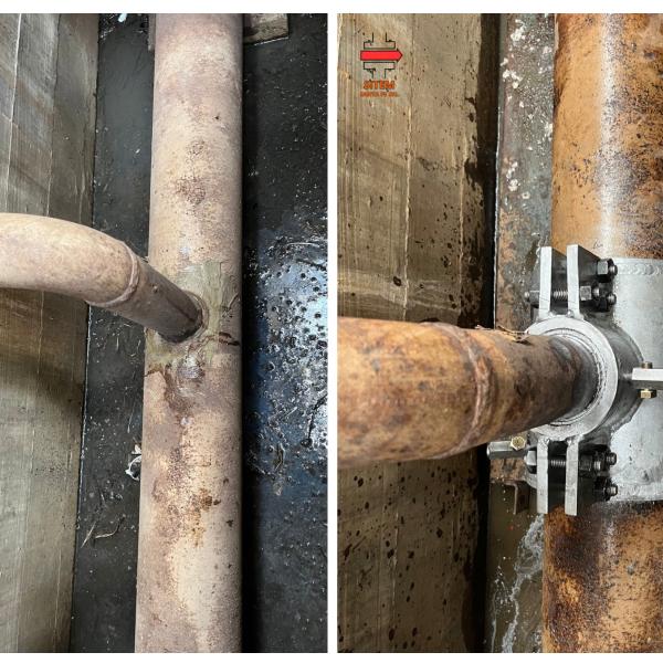 Sellado de Fuga de Hidrocarburos en cañería de 6